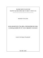 Đảng bộ huyện Ứng Hòa  (thành phố Hà Nội) lãnh đạo phát triển kinh tế từ năm 2008  đến năm 2015