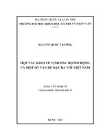 Hợp tác kinh tế Vịnh Bắc Bộ mở rộng và một số vấn đề đặt ra với Việt Nam : Luận văn ThS. Quan hệ quốc tế: 60 31 40