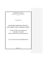 Developing marketing strategy for VNShop in the e-commerce market = Xây dựng chiến lược marketing cho công ty VNShop trong thị trường thương mại điện tử
