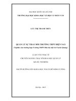 Quản lý sự thay đổi Trường THPT hiện nay (Nghiên cứu trường hợp trường THPT Dân tộc nội trú tỉnh Tuyên Quang)