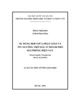 Sự dung hợp giữa Phật giáo và tín ngưỡng thờ Mẫu ở thành phố Hải Phòng hiện nay.
