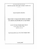 Nhận thức về bạo hành trong gia đình của những người phụ nữ là nạn nhân : Luận văn ThS. Tâm lý học : 60 31 80