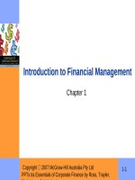 Lecture Essentials of corporate finance - Chapter 1: Introduction to financial management