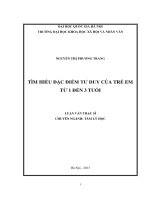 Tìm hiểu đặc điểm tư duy của trẻ em từ 1 đến 3 tuổi : Luận văn ThS. Tâm lý học: 60 31 80