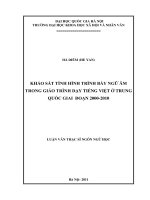 Khảo sát tình hình trình bày ngữ âm trong giáo trình dạy tiếng Việt ở Trung Quốc giai đoạn 2000-2010