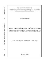 Phát triển năng lực thông tin cho sinh viên Học viện An ninh nhân dân