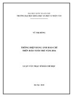 Thông điệp bằng ảnh báo chí trên báo Tuổi Trẻ năm 2016 :  Luận văn ThS. Báo chí và truyền thông: 603201