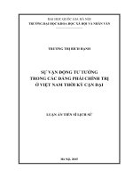 Sự vận động tư tưởng trong các đảng phái chính trị ở Việt Nam thời kỳ cận đại: Luận án TS. Lịch sử: 62 22 54 05