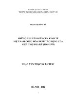 Những chuyển biến của kinh tế Việt Nam Cộng hòa dưới tác động của viện trợ Hoa Kỳ (1965-1975) : Luận văn ThS. Lịch sử: 60 22 54