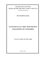 Tự đánh giá của học sinh Trường giáo dưỡng số 2 Ninh Bình 8. Chuyên ngành: Tâm lý học