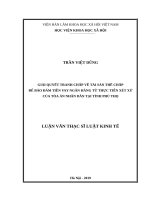 Giải quyết tranh chấp về tài sản thế chấp để bảo đảm tiền vay Ngân hàng từ thực tiễn xét xử của Tòa án nhân dân tại tỉnh Phú Thọ