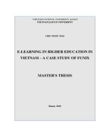 E-learning in higher education in Vietnam - A case study of FUNIX