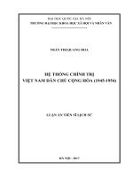 HỆ THỐNG CHÍNH TRỊ VIỆT NAM DÂN CHỦ CỘNG HỊA (1945-1954) LUẬN ÁN TIẾN SĨ LỊCH SỬ