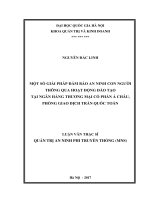 Một số giải pháp đảm bảo an ninh con người thông qua hoạt động đào tạo tại ngân hàng thương mại cổ phần Á Châu, phòng giao dịch Trần Quốc Toản
