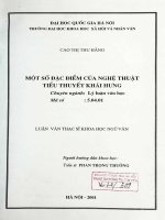 Một số đặc điểm nghệ thuật tiểu thuyết Khái Hưng