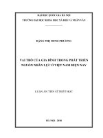 Vai trò của gia đình trong phát triển nguồn nhân lực ở Việt Nam hiện nay  :  Luận án TS. Nhân văn khác: 62 22 03