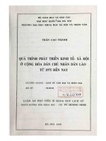 Quá trình phát triển kinh tế - xã hội ở Cộng hoà dân chủ nhân dân Lào từ 1975 đến nay : Luận án PTS. Lịch sử cận hiện đại: 05.03.04