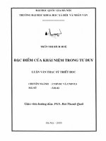 Đặc điểm của khái niệm trong tư duy