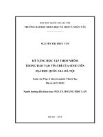 Kỹ năng học tập theo nhóm trong đào tạo tín chỉ của sinh viên Đại học Quốc gia Hà Nội