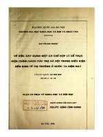 Về việc xây dựng một cơ chế hợp lý để thực hiện chính sách cứu trợ xã hội trong điều kiện kinh tế thị trường ở nước ta hiện nay