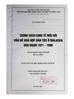 Chính sách kinh tế mới với vấn đề hoà hợp dân tộc ở Malaixia giai đoạn 1971-1990