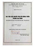 Vai trò người phụ nữ nông thôn trong gia đình: qua khảo sát thực tế tại huyện Nam Ninh, tỉnh Nam Hà