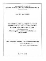 Cơ sở khoa học xác định các loại tài liệu có giá trị của các trường đại học cần nộp vào lưu trữ : Luận án TS LỊch sử Việt Nam 5.03.15