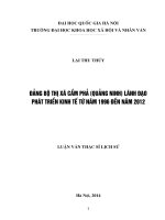 Đảng bộ thị xã Cẩm Phả tỉnh Quảng Ninh lãnh đạo phát triển kinh tế từ năm 1996 đến năm 2012 : Luận văn ThS. Lịch sử: 60 22 56