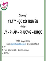 DƯỢC CỔ TRUYỀN Y LÝ Y HỌC CỔ TRUYỀN