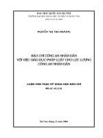 Báo chí công an nhân dân với việc giáo dục pháp luật cho lực lượng công an nhân dân