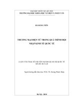 Thương mại điện tử trong quá trình hội nhập kinh tế quốc tế : Luận văn ThS. Quan hệ quốc tế: 60 31 40