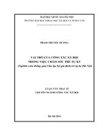 Vai trò của Công tác xã hội trong việc chăm sóc trẻ tự kỷ (nghiên cứu thông qua Câu lạc bộ gia đình trẻ tự kỷ Hà Nội)