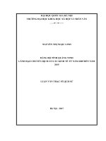Đảng bộ tỉnh Quảng Ninh lãnh đạo chuyển dịch cơ cấu kinh tế từ năm 2005 đến năm 2015 : Luận văn ThS. Nhân văn khác: 602203