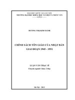 Chính sách tôn giáo của Nhật Bản giai đoạn 1945 - 1951 : Luận văn ThS. Khu vực học: 60 31 50