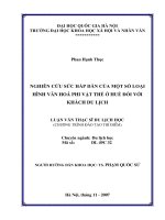 Nghiên cứu sức hấp dẫn của một số loại hình văn hóa phi vật thể ở Huế đối với khách du lịch