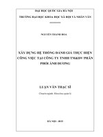 Xây dựng hệ thống đánh giá thực hiện công việc tại công ty TNHH TM&DV Phân Phối Ánh Dương