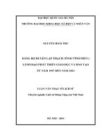 Đảng bộ huyện Lập Thạch ( tỉnh Vĩnh Phúc) lãnh đạo phát triển giáo dục và đào tạo từ năm 1997 đến năm 2012