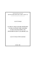 VAI TRÕ CỦA PHẬT GIÁO ĐỐI VỚI ĐỜI SỐNG  VĂN HÓA NGƢỜI DÂN THÔN THÁI BÌNH,  XÃ MAI LÂM, HUYỆN ĐÔNG ANH,  THÀNH PHỐ HÀ NỘI (TỪ NĂM 1986 ĐẾN NAY)