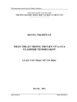 Trần thuật trong ba truyện vừa của Vladimir Tendryakov (nguyệt thực, sáu mươi ngọn nến, đêm sau lễ ra trường) : Luận văn ThS. Văn học: 60 22 30