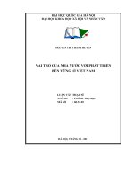 Vai trò của nhà nước với phát triển bền vững ở Việt Nam : Luận văn ThS. Khoa học chính trị: 60 31 20