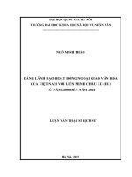Đảng lãnh đạo hoạt động ngoại giao văn hóa của Việt Nam với Liên minh châu Âu (EU) từ năm 2000 đến năm 2014