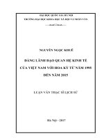 Đảng lãnh đạo quan hệ kinh tế của Việt Nam với Hoa Kỳ từ năm 1995 đến năm 2015:Luận văn ThS. Nhân văn khác: 602203