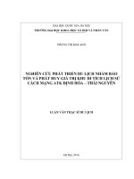 Nghiên cứu phát triển du lịch nhằm bảo tồn và phát huy giá trị khu di tích lịch sử cách mạng ATK Định Hóa – Thái Nguyên