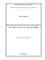 Diện mạo khu phố người Hoa ở Hà Nội nửa đầu thế kỷ XX qua tư liệu địa chính