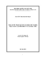 Nhà nước pháp quyền xã hội chủ nghĩa Việt Nam - cái phổ biến và cái đặc thù : Luận văn ThS. Triết học: 60 22 80