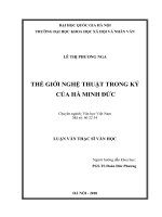 Thế giới nghệ thuật trong ký của Hà Minh Đức