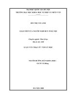 Giao tiếp của người nghỉ hưu ở Hà Nội : Luận văn ThS. Tâm lý học: 60 31 80