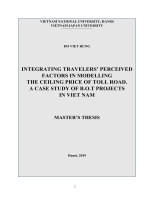 Integrating travelers’ perceived factors in modeling the ceiling price of toll road: A case study of BOT projects in Vietnam