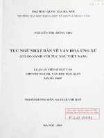 Tục ngữ Nhật Bản về văn hoá ứng xử : Có so sánh với tục ngữ Việt Nam: Luận án TS. Văn học: 5 04 07