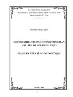Lối nói khoa trương trong tiếng Hán (Có liên hệ với tiếng Việt): Luận án TS. Ngôn ngữ và văn hoá nước ngoài